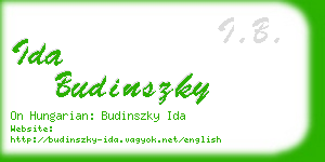 ida budinszky business card